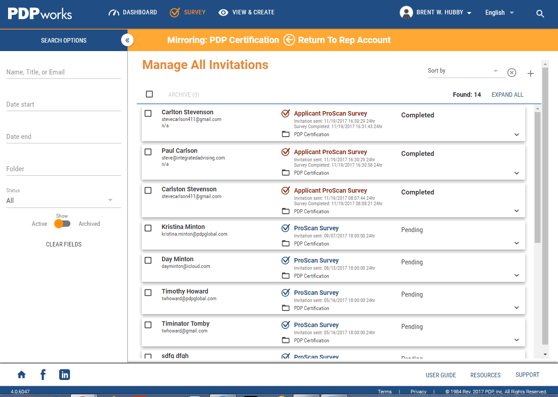 manage pdp invitations