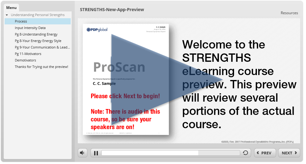 Workbook-less STRENGTHS eLearning Course