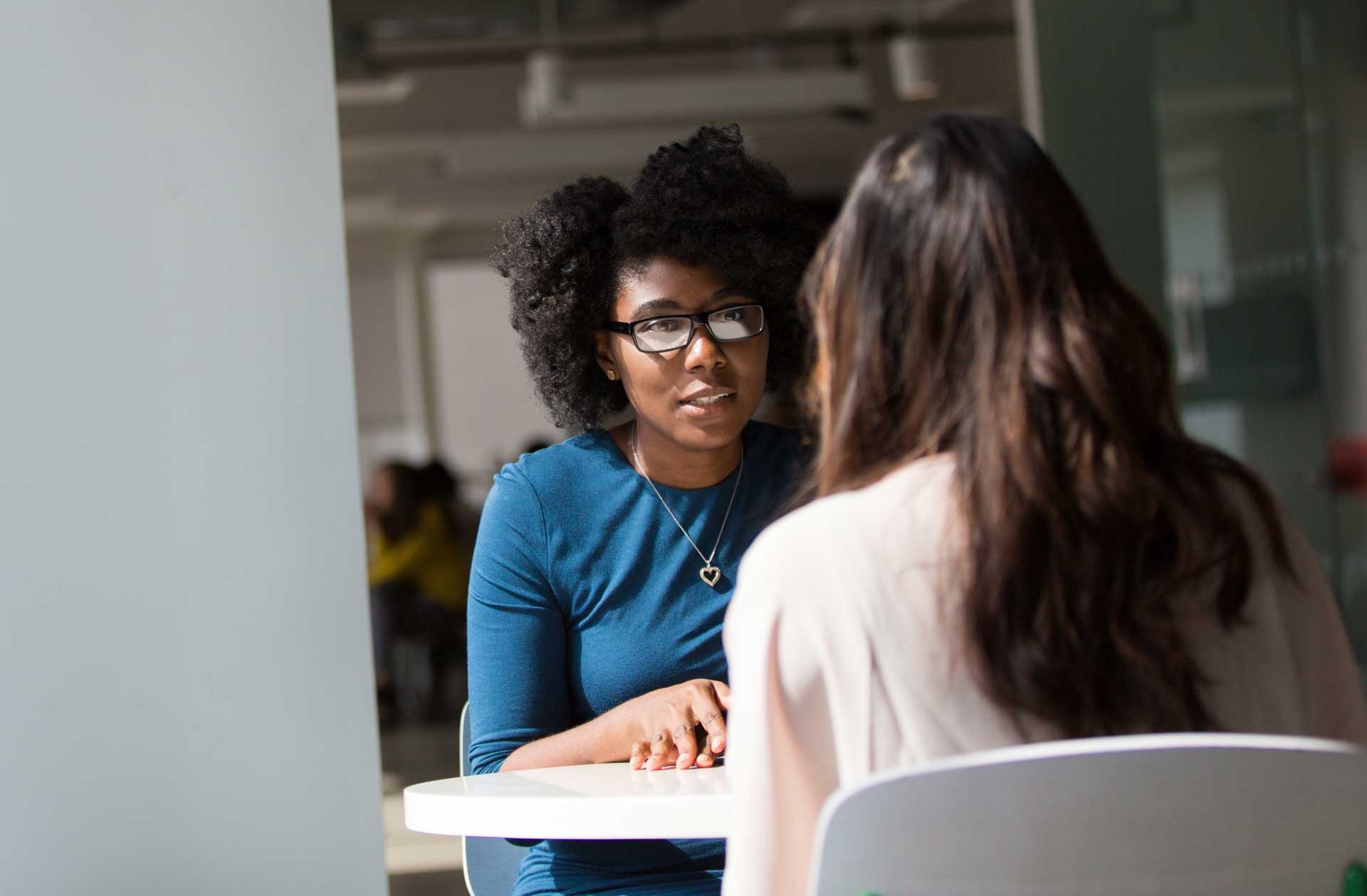 Recruiter interviewing a job candidate