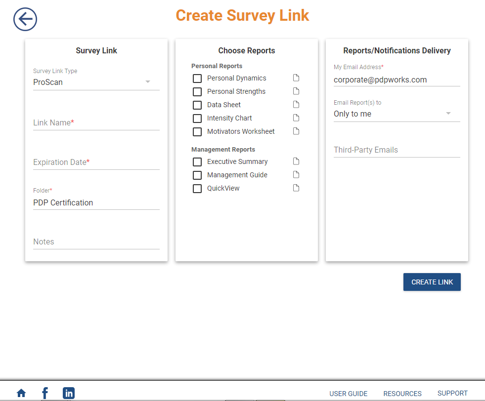 Survey Links: ProScan Survey and Friends & Family (respondent pays)