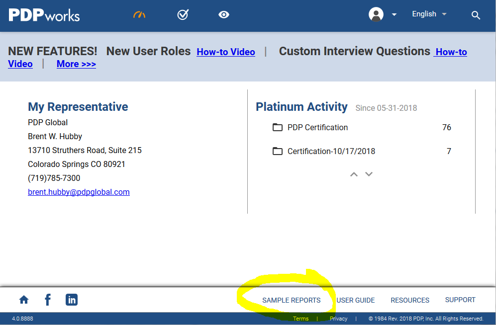 Sample Reports Page